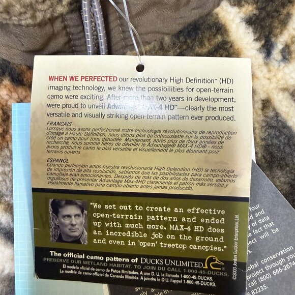 Whitewater Windblocker Vest Men’s XL Ducks Unlimited Camo NWT - Picture 9 of 12